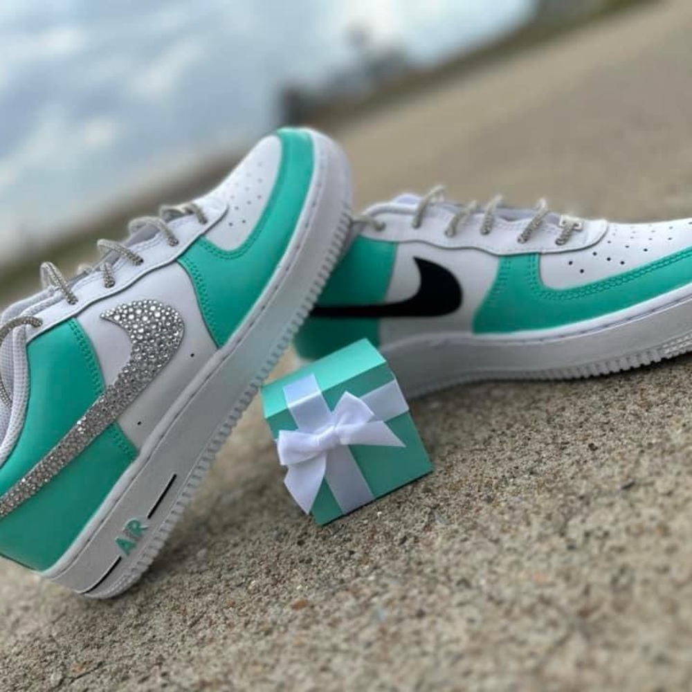 (Made to order) Custom “Tiffany” blue Boujie Air forces